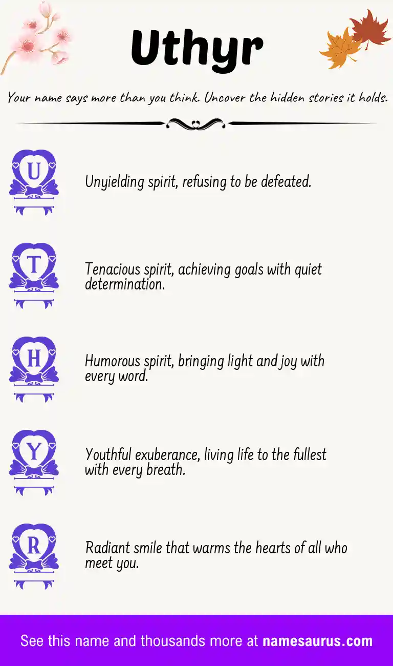 Acrostic poem about Uthyr.