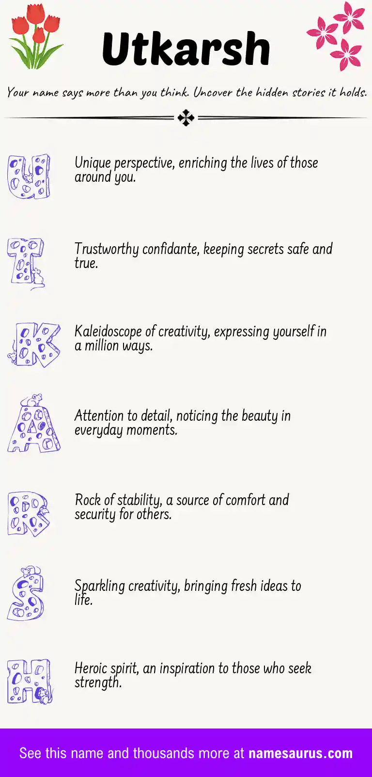Acrostic poem about Utkarsh.