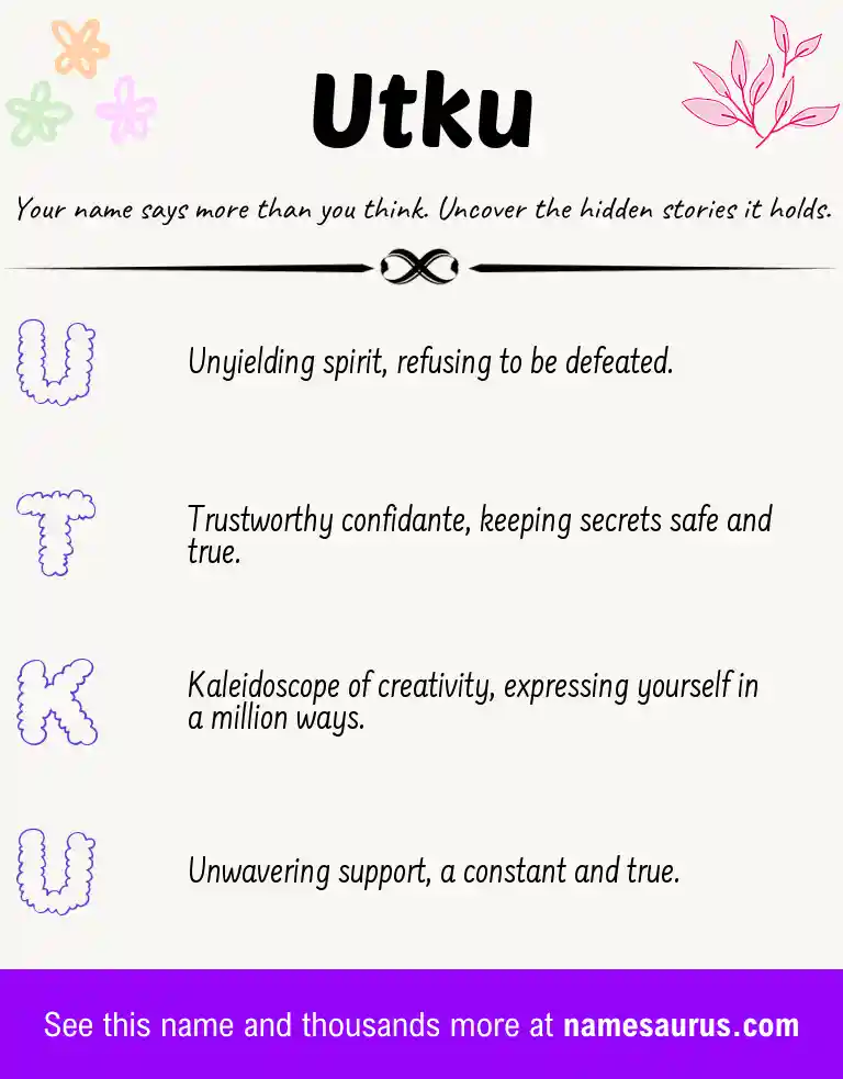 Acrostic poem about Utku.