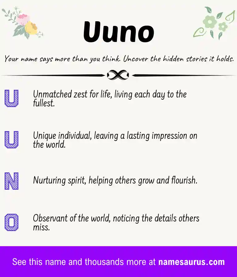 Acrostic poem about Uuno.