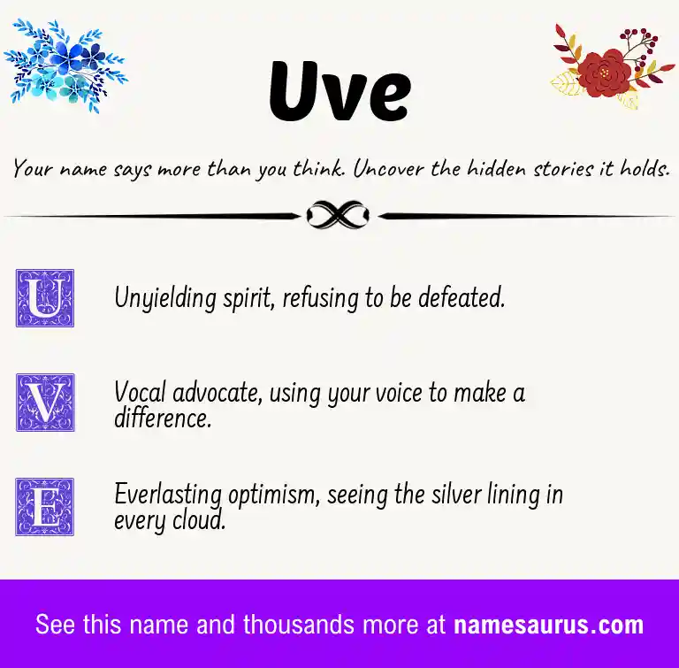 Acrostic poem about Uve.