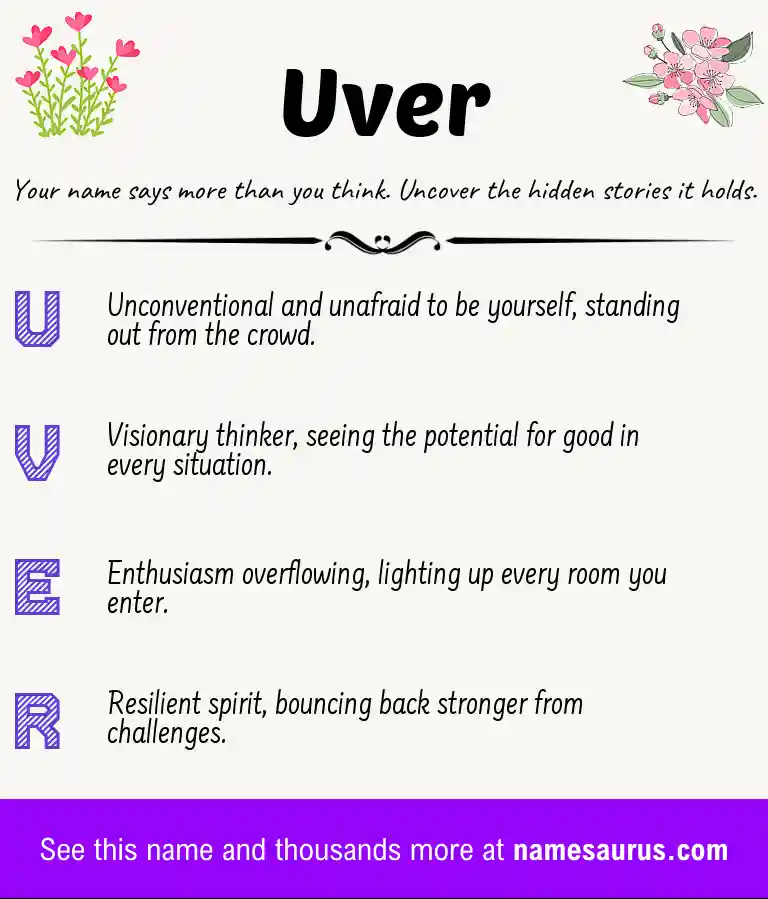 Acrostic poem about Uver.