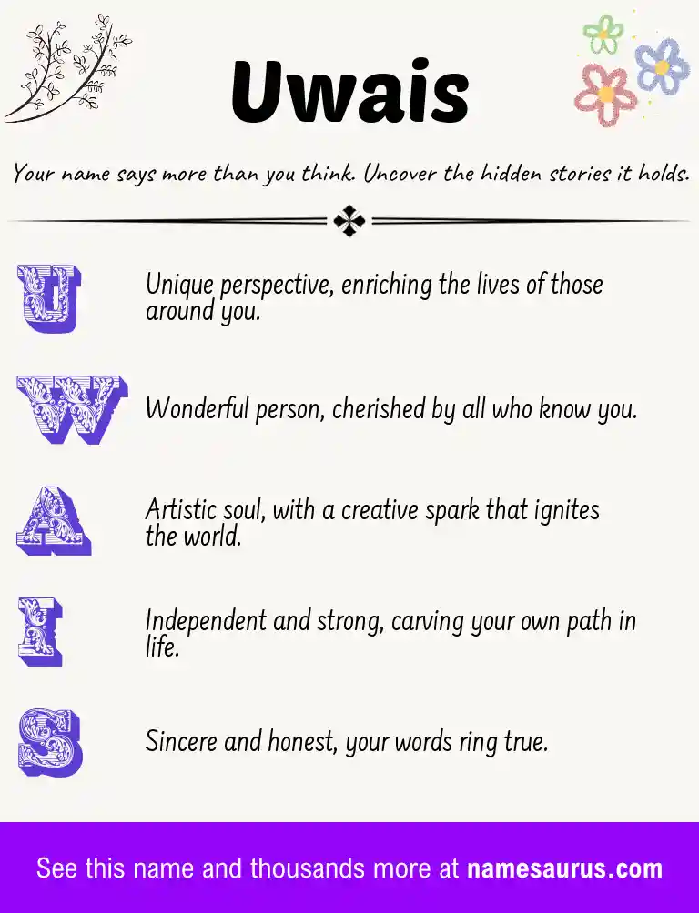 Acrostic poem about Uwais.