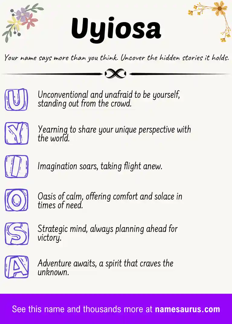 Acrostic poem about Uyiosa.