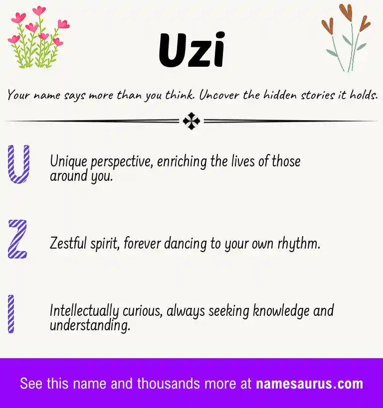 Acrostic poem about Uzi.