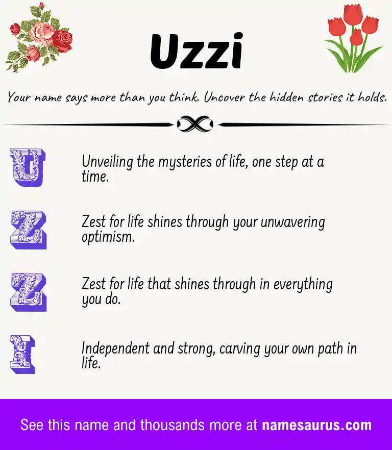 Acrostic poem about Uzzi.
