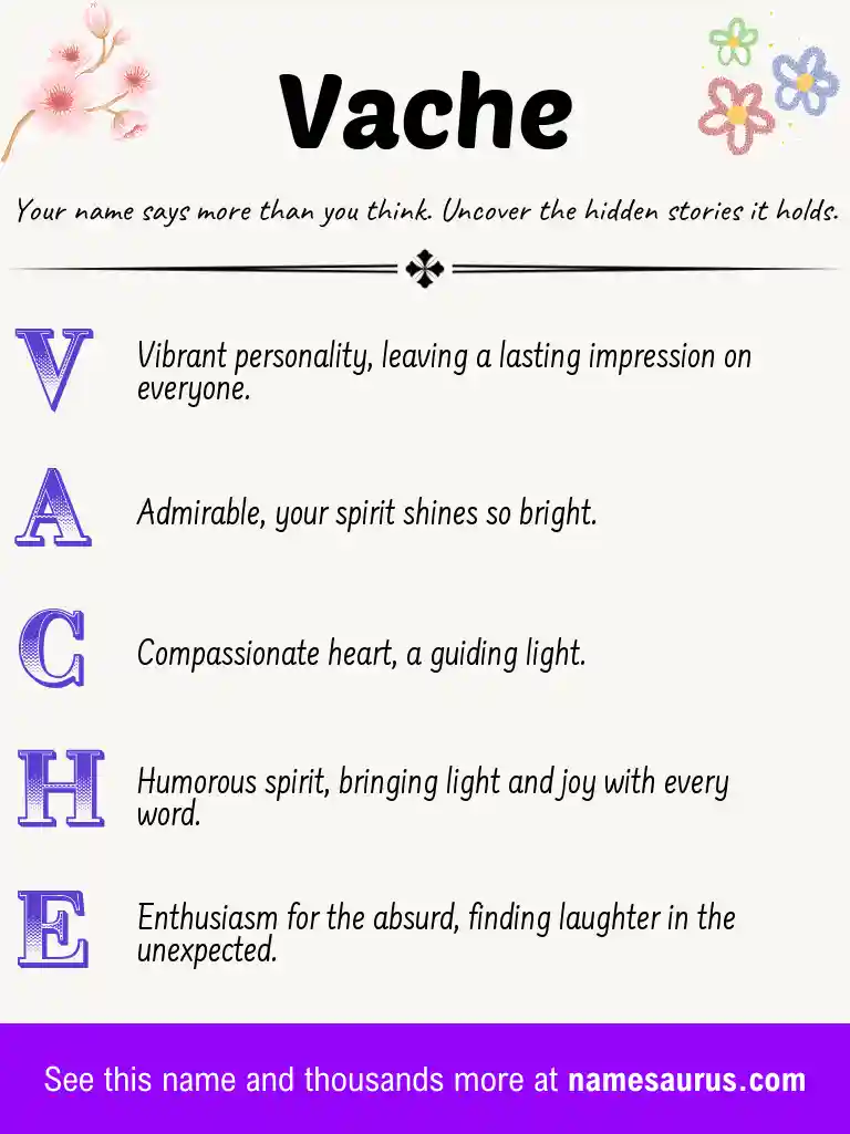 Acrostic poem about Vache.