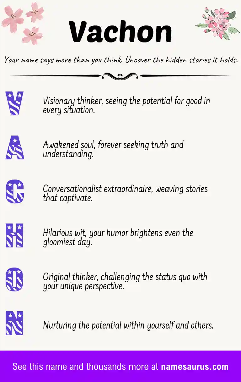 Acrostic poem about Vachon.