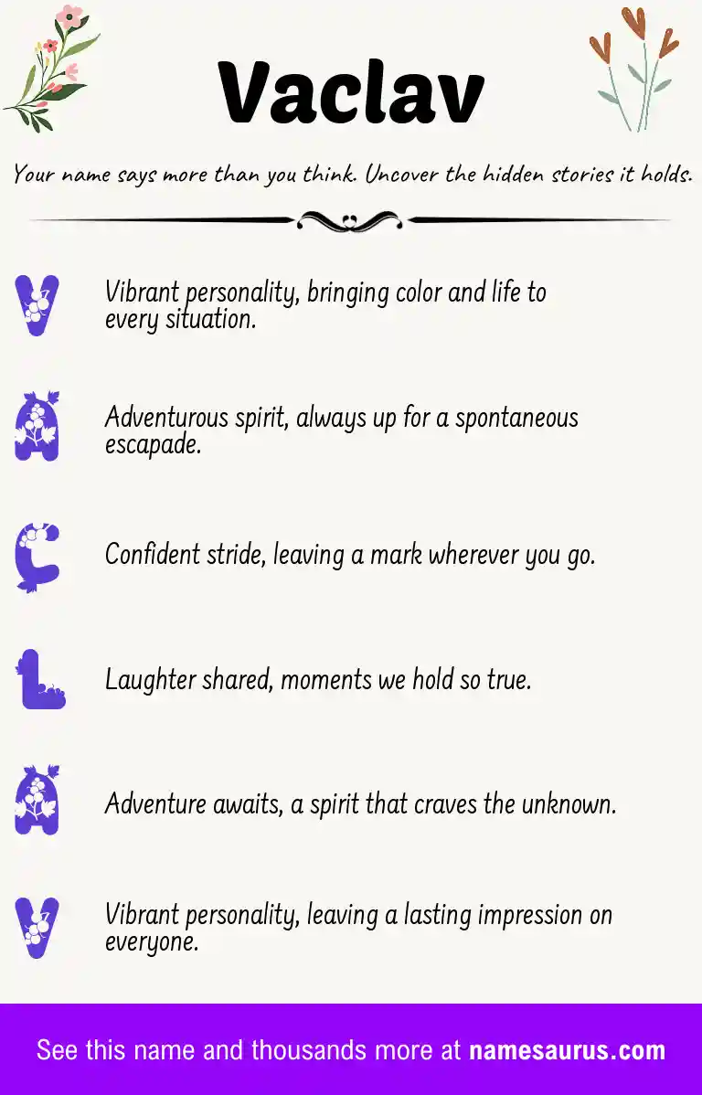 Acrostic poem about Vaclav.