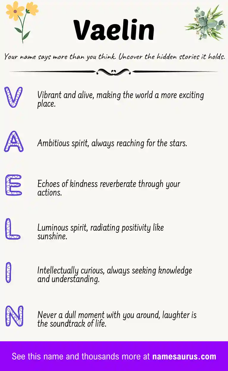 Acrostic poem about Vaelin.