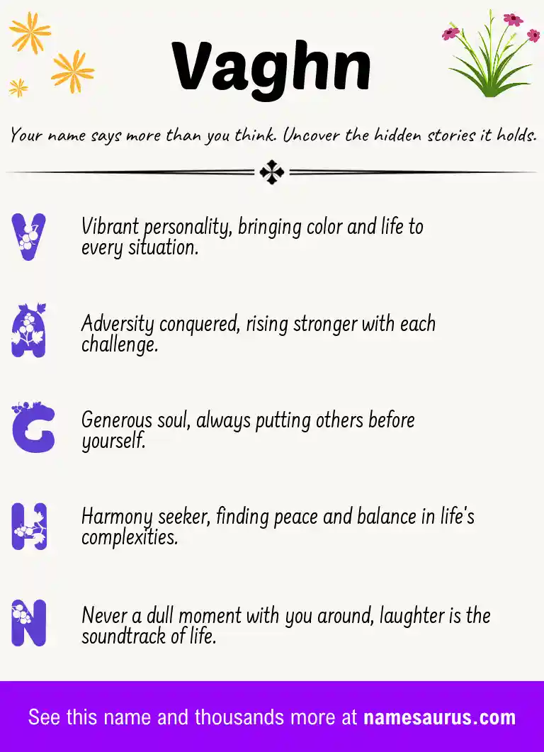 Acrostic poem about Vaghn.