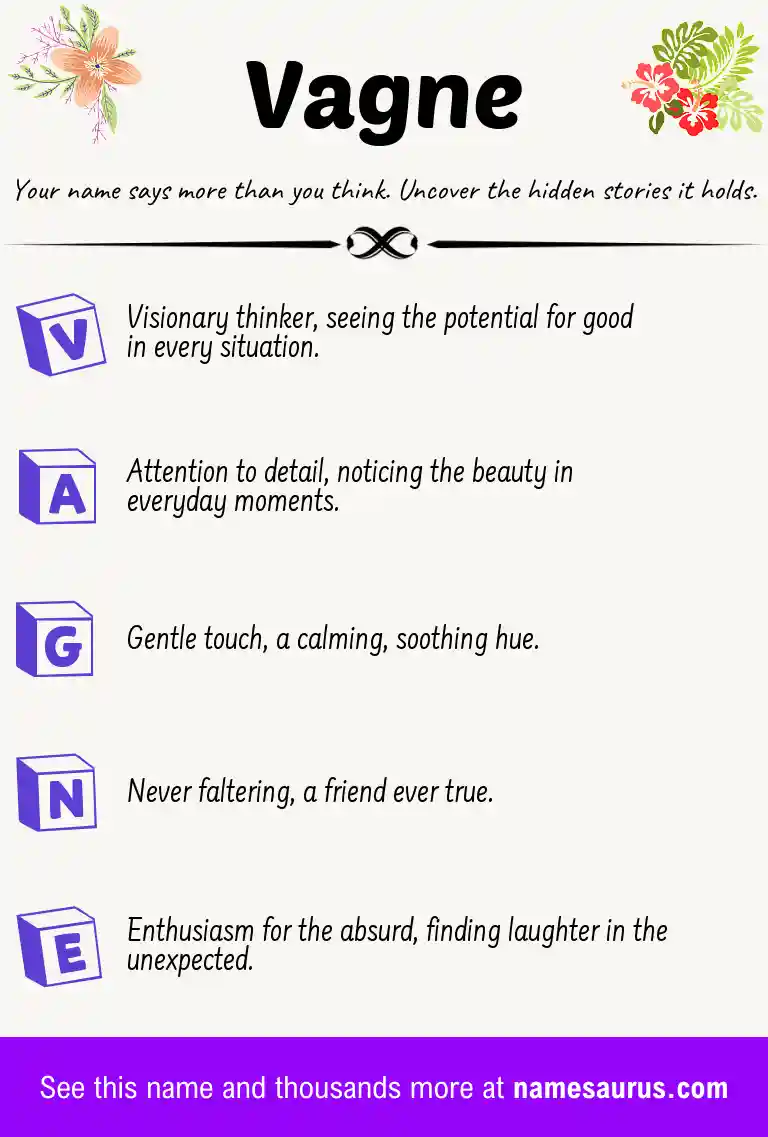 Acrostic poem about Vagne.