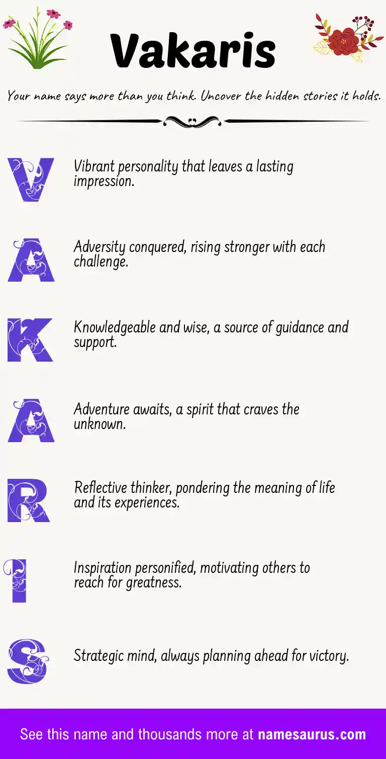Acrostic poem about Vakaris.