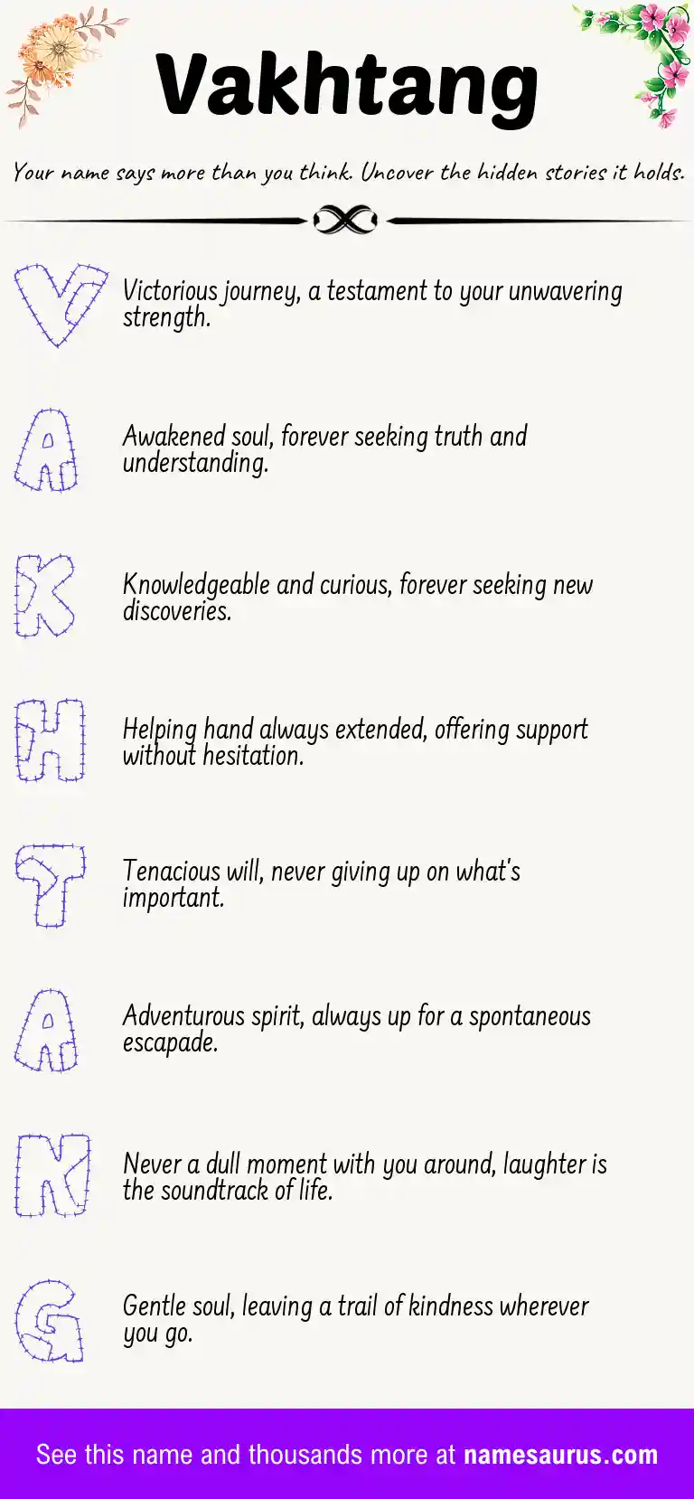 Acrostic poem about Vakhtang.