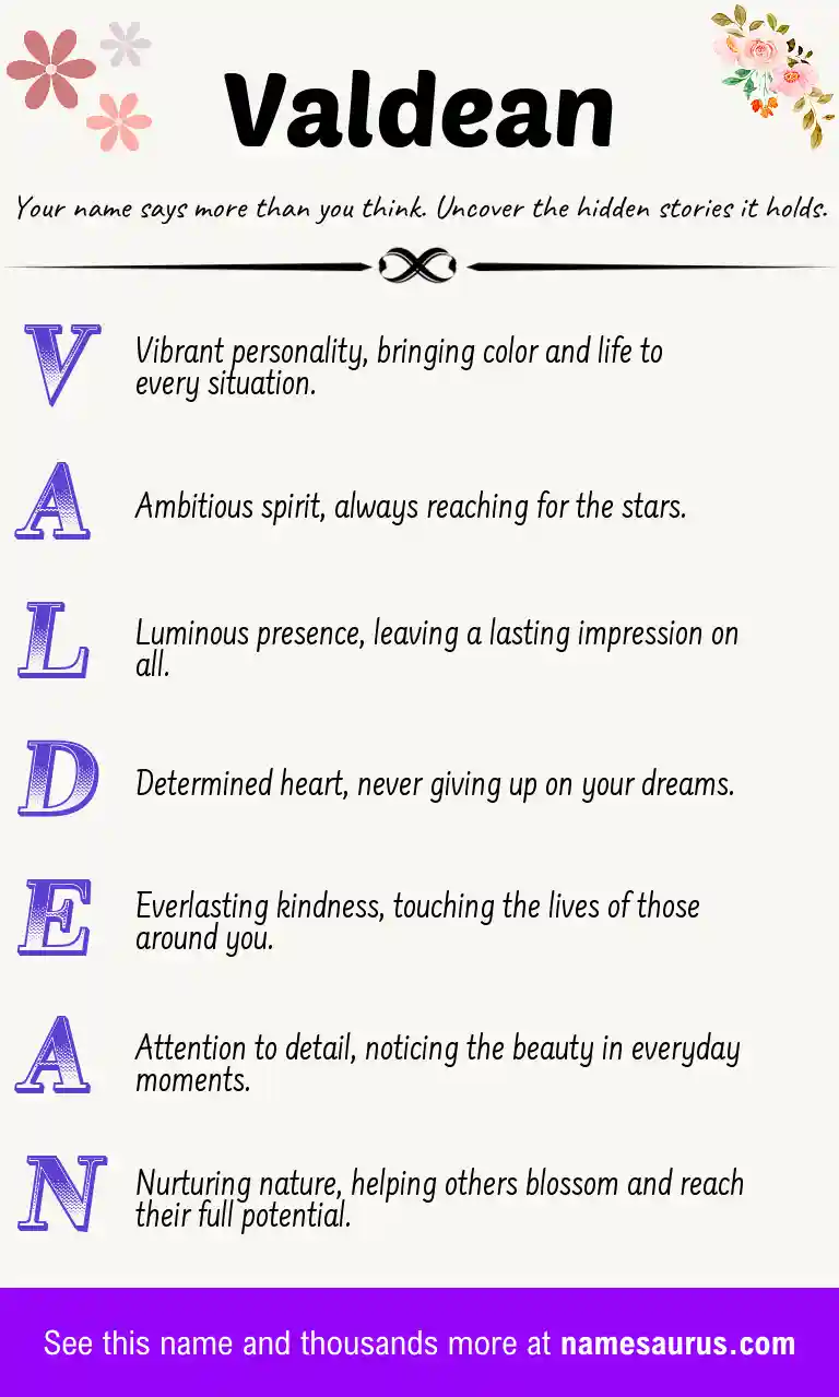 Acrostic poem about Valdean.