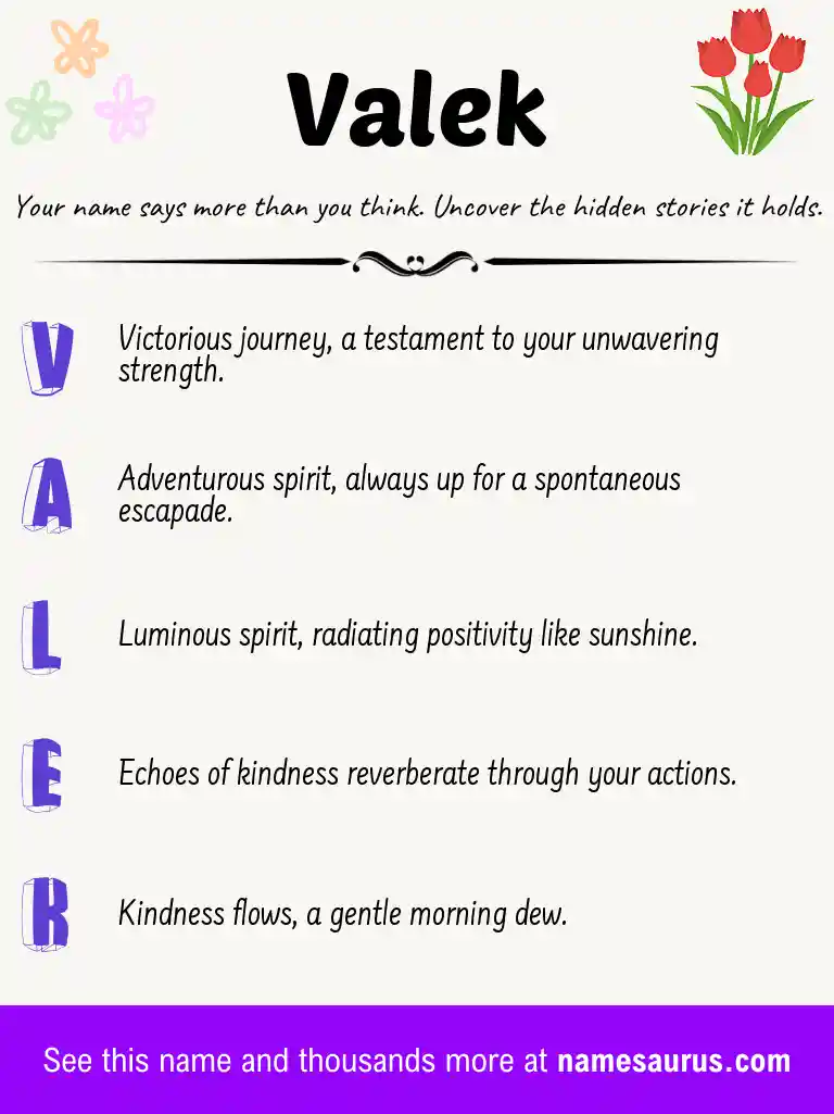 Acrostic poem about Valek.