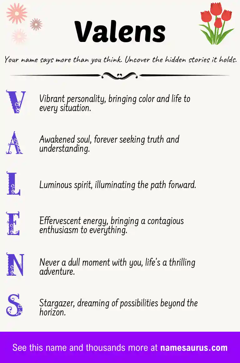 Acrostic poem about Valens.