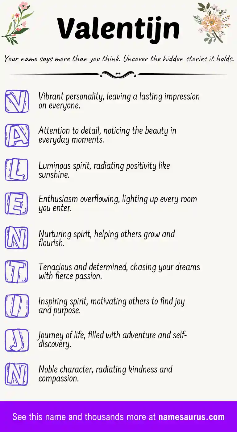 Acrostic poem about Valentijn.