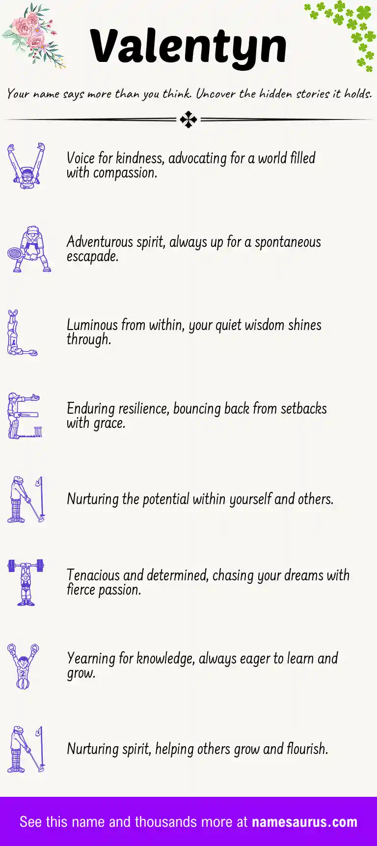 Acrostic poem about Valentyn.