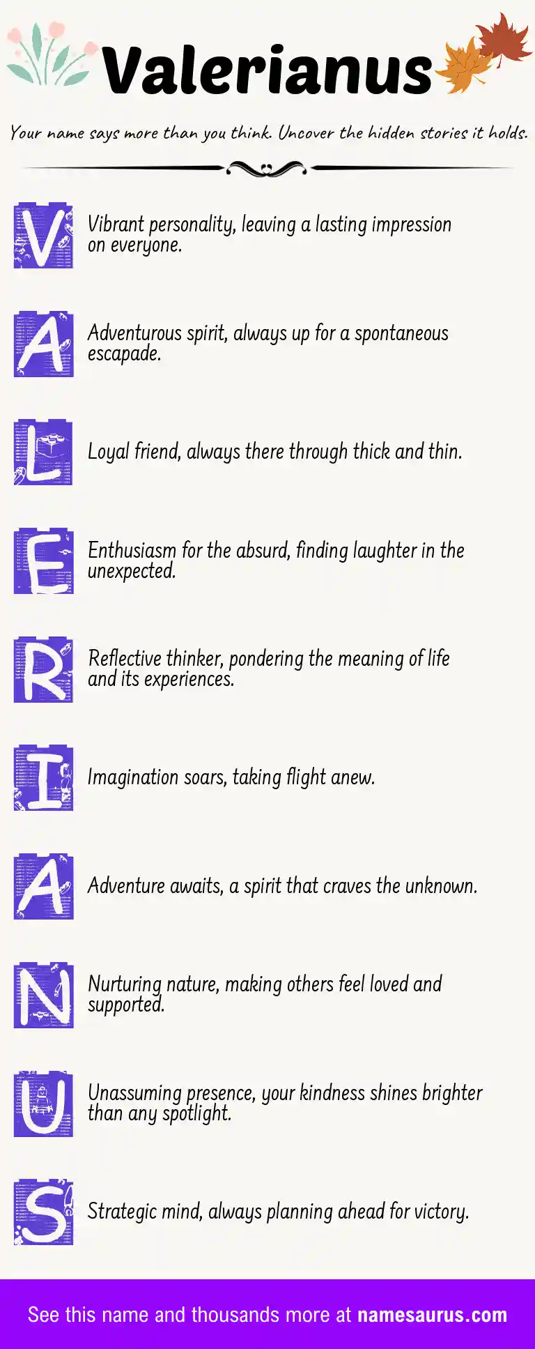 Acrostic poem about Valerianus.
