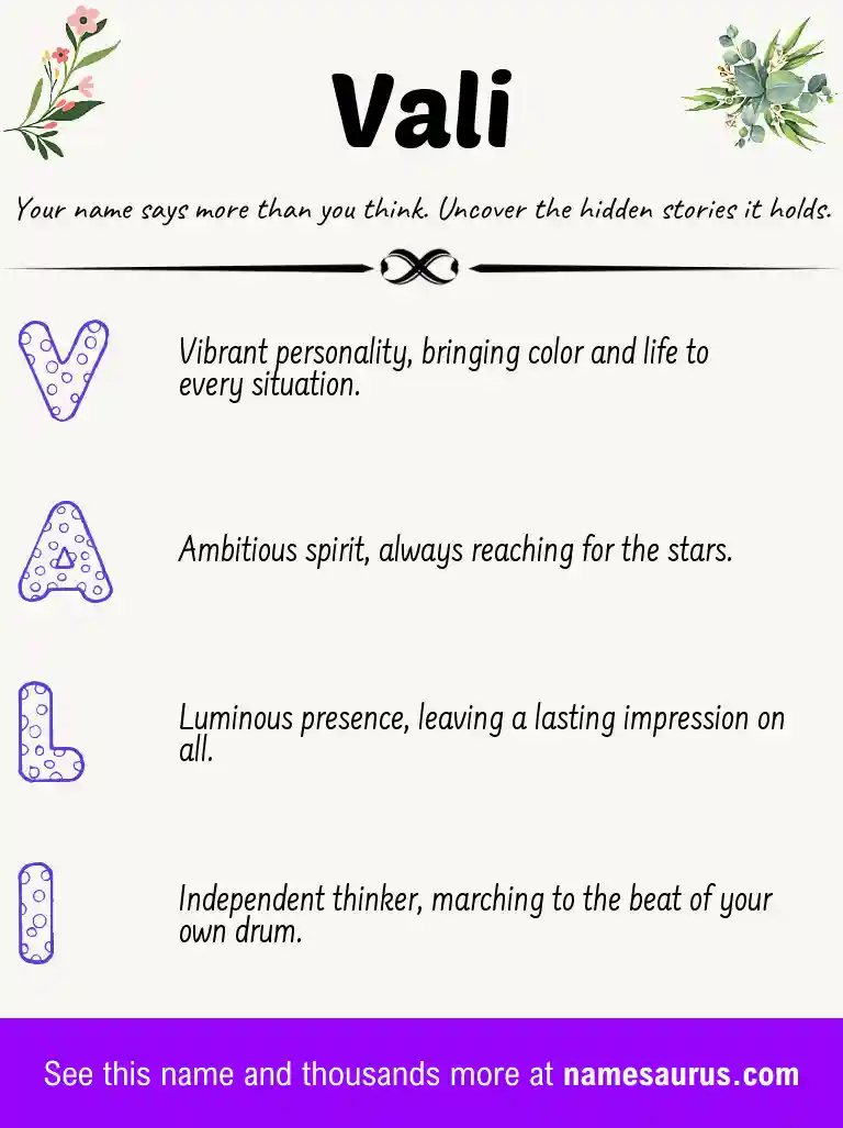 Acrostic poem about Vali.