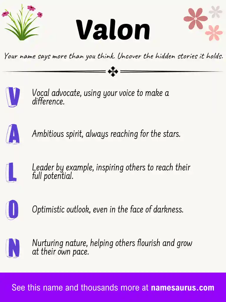 Acrostic poem about Valon.