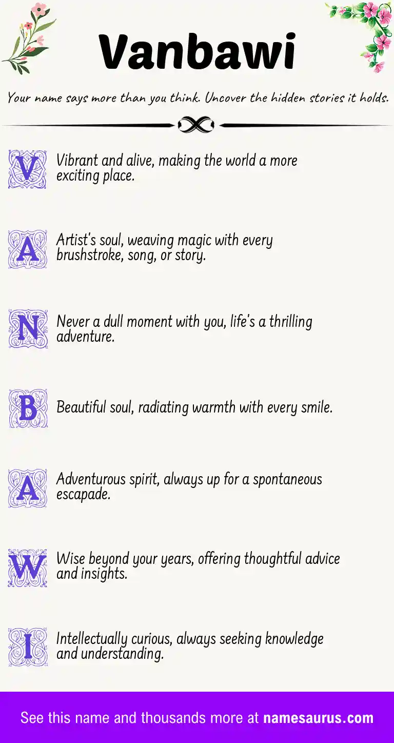 Acrostic poem about Vanbawi.