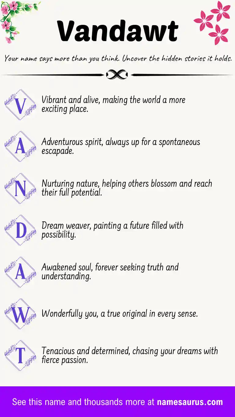 Acrostic poem about Vandawt.
