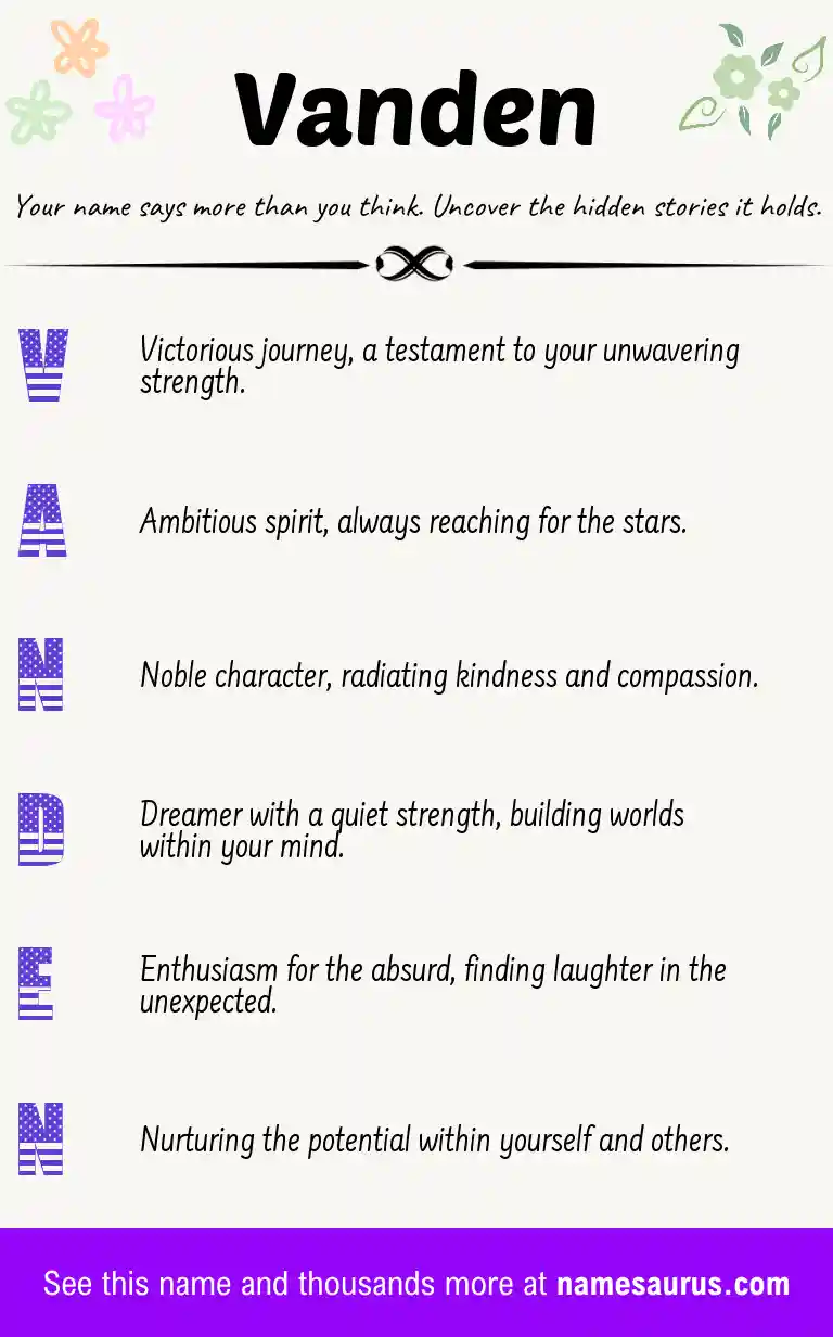 Acrostic poem about Vanden.