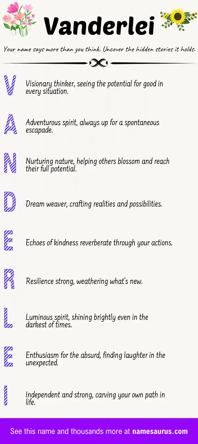 Acrostic poem about Vanderlei.