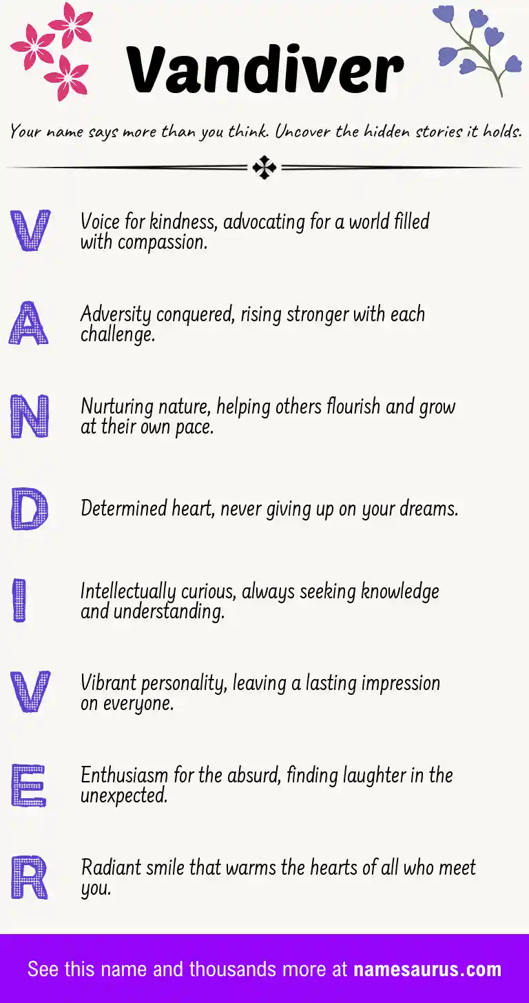 Acrostic poem about Vandiver.