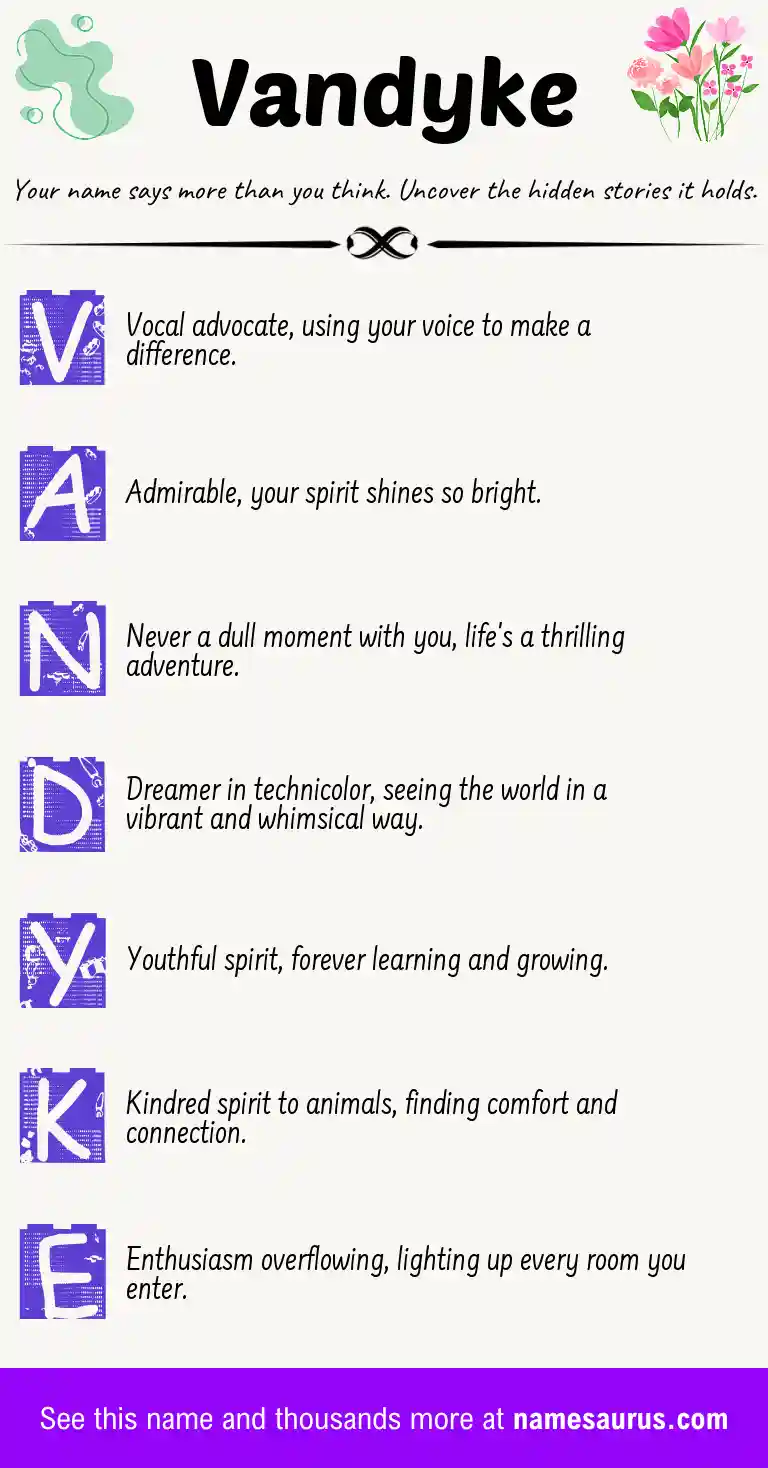 Acrostic poem about Vandyke.