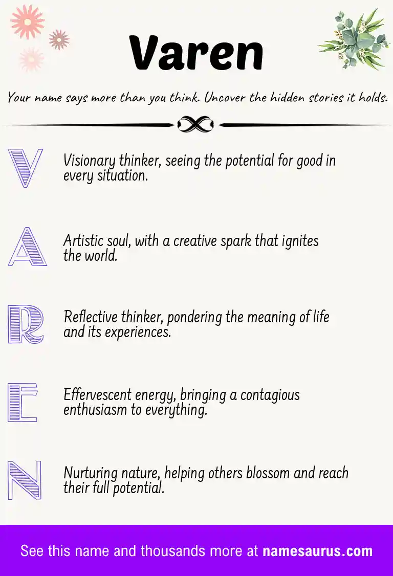 Acrostic poem about Varen.