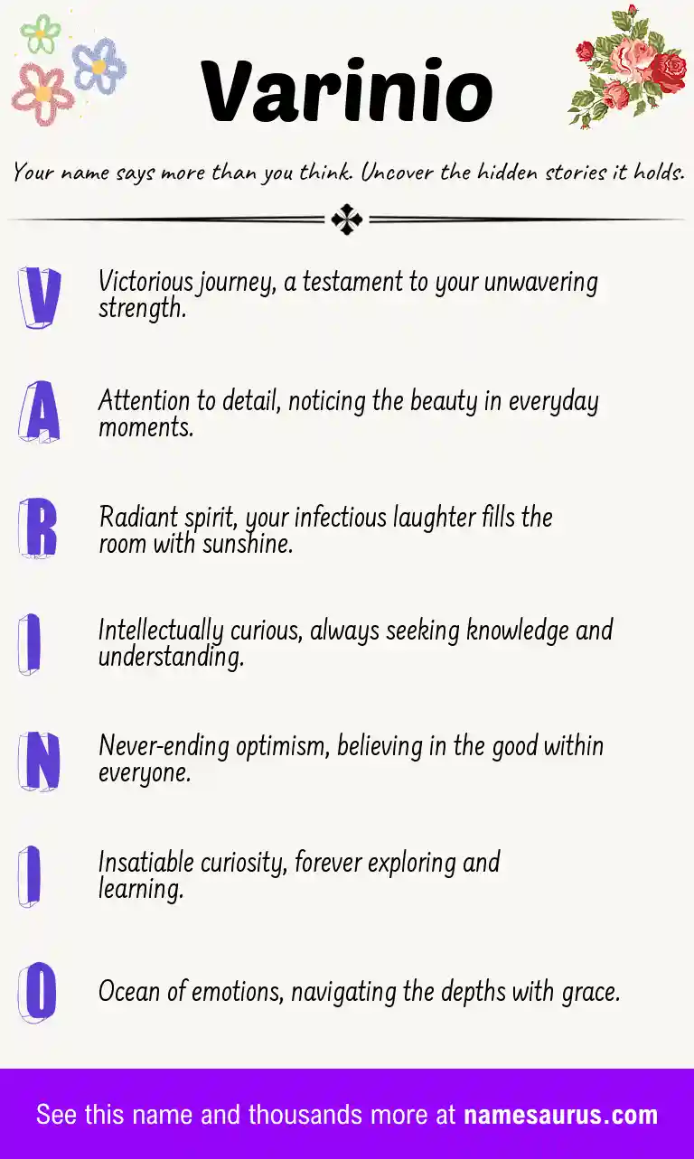 Acrostic poem about Varinio.