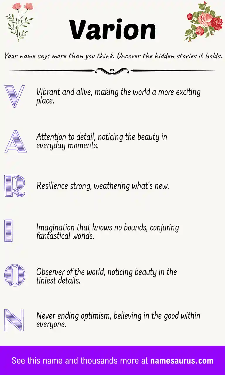 Acrostic poem about Varion.