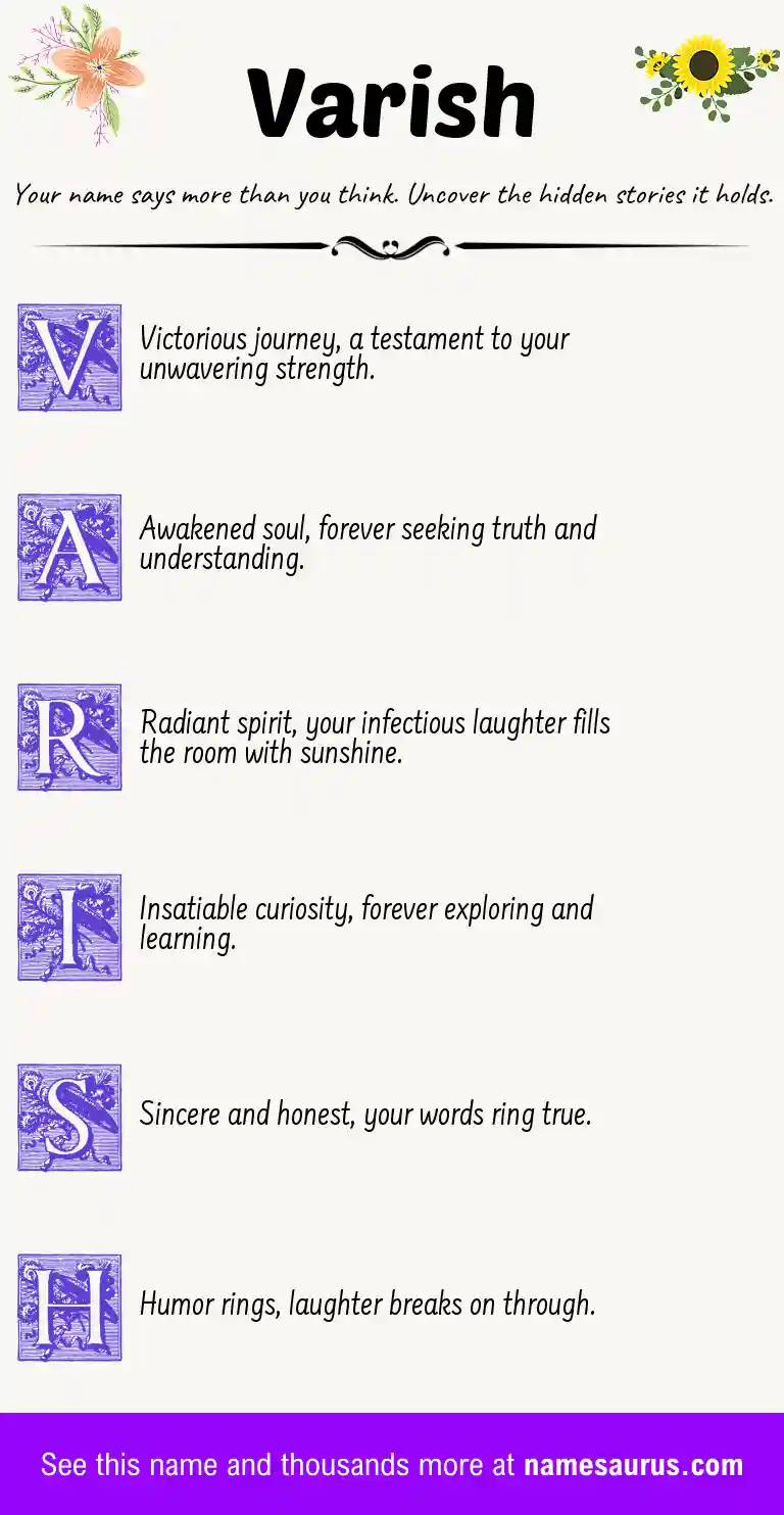 Acrostic poem about Varish.