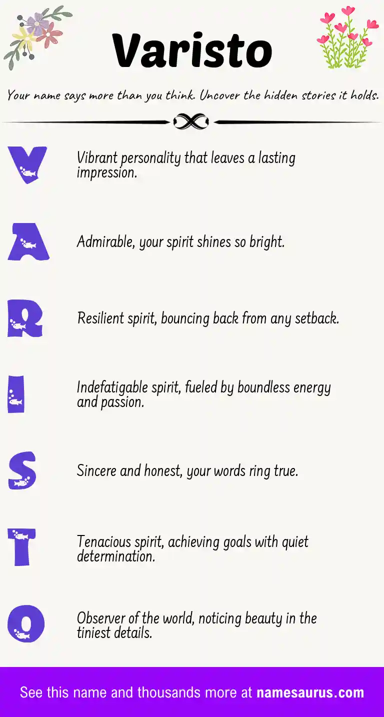 Acrostic poem about Varisto.