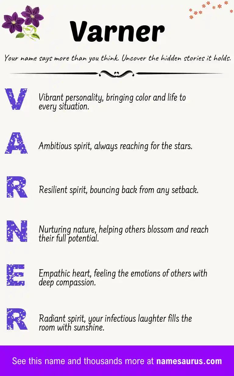 Acrostic poem about Varner.