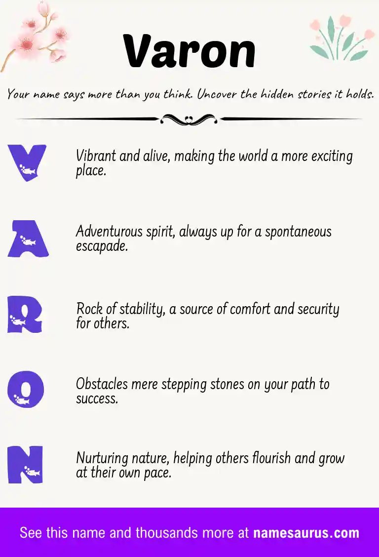Acrostic poem about Varon.