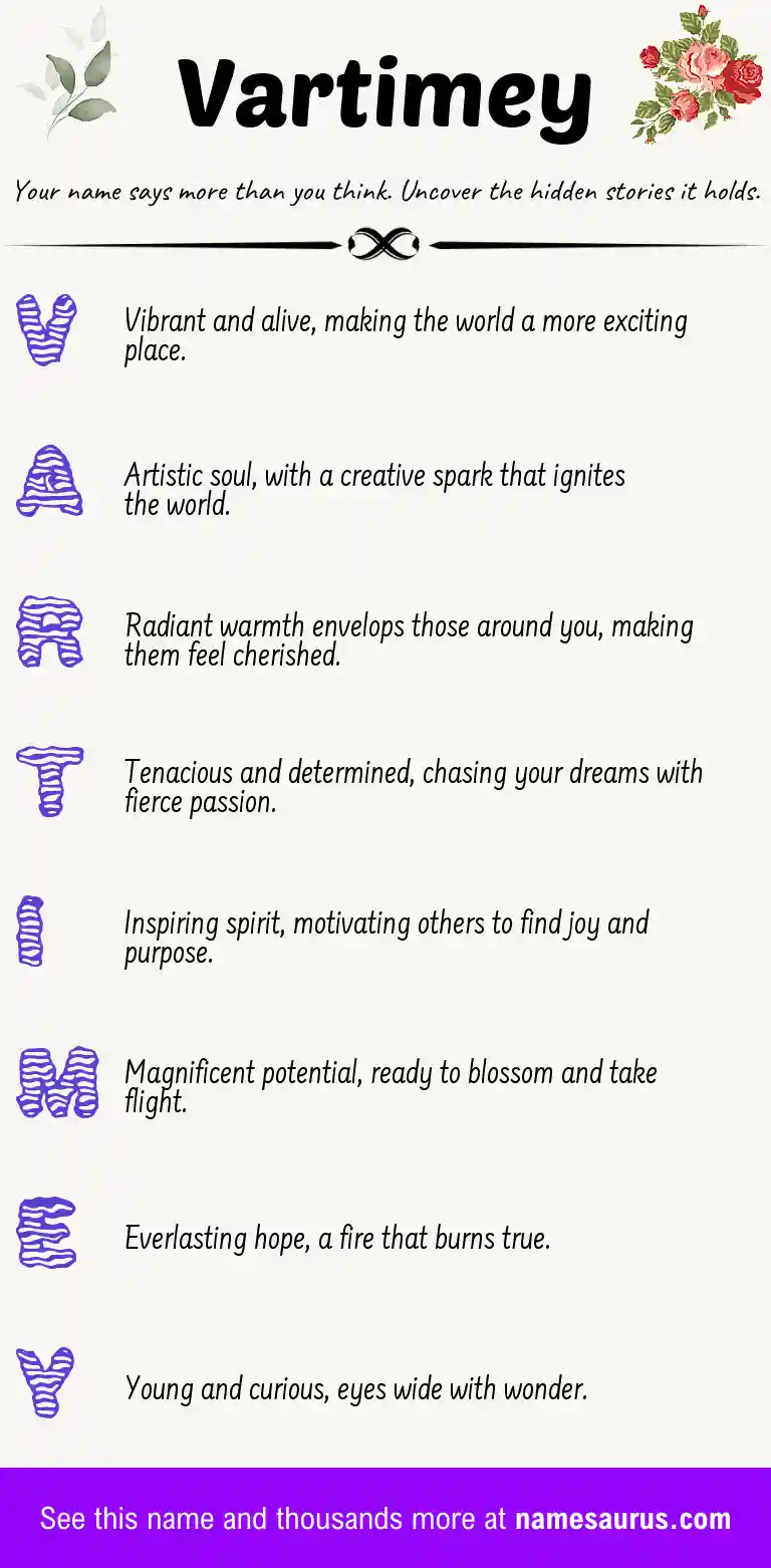 Acrostic poem about Vartimey.