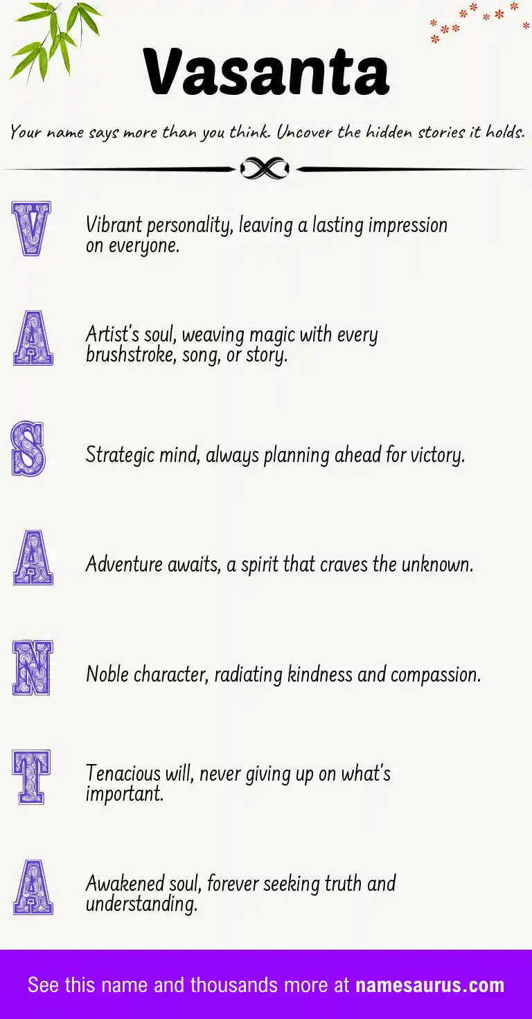 Acrostic poem about Vasanta.