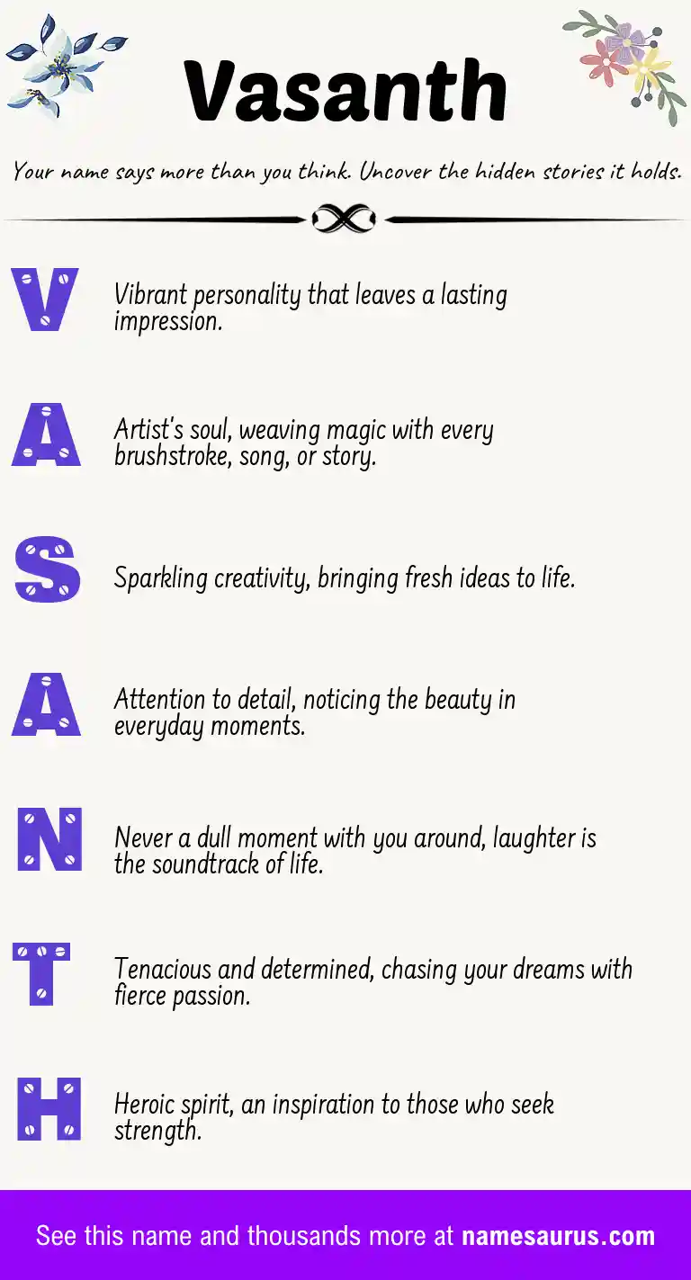 Acrostic poem about Vasanth.