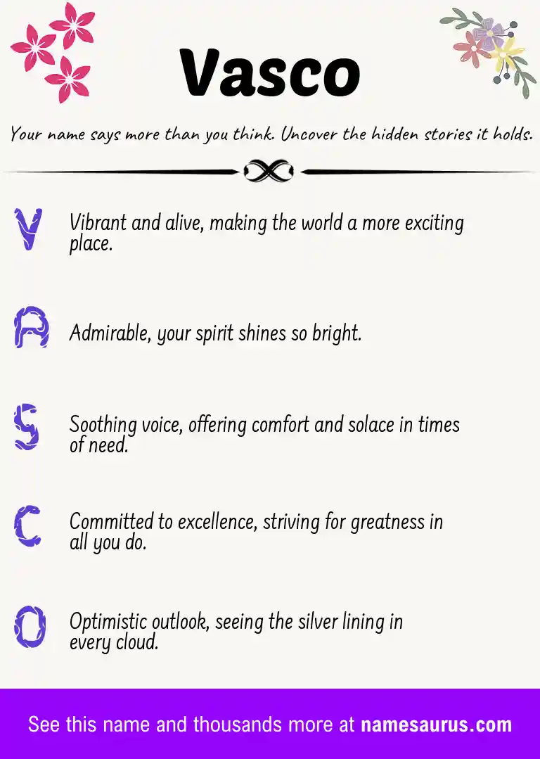 Acrostic poem about Vasco.