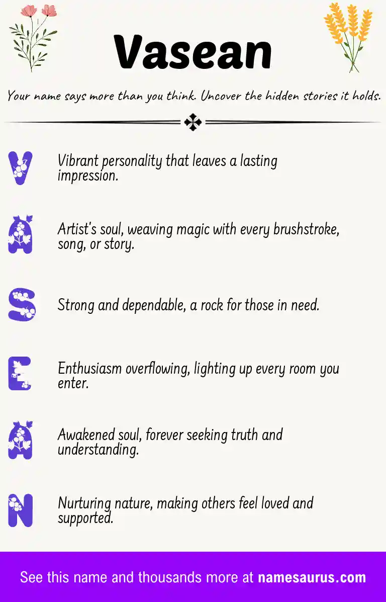 Acrostic poem about Vasean.