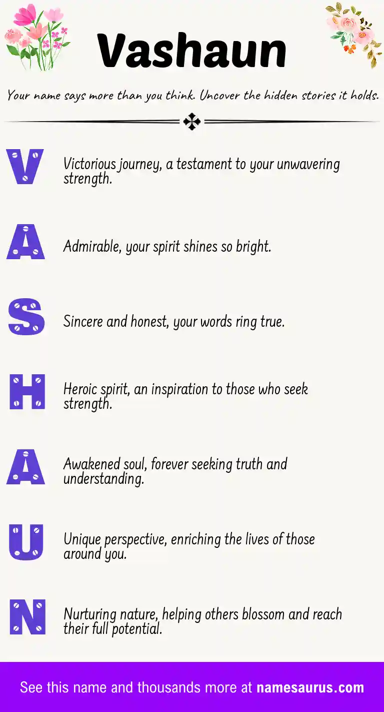 Acrostic poem about Vashaun.