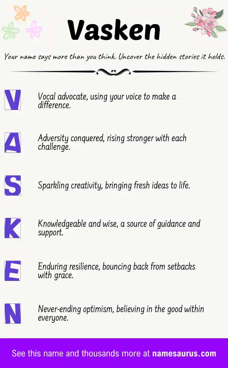 Acrostic poem about Vasken.