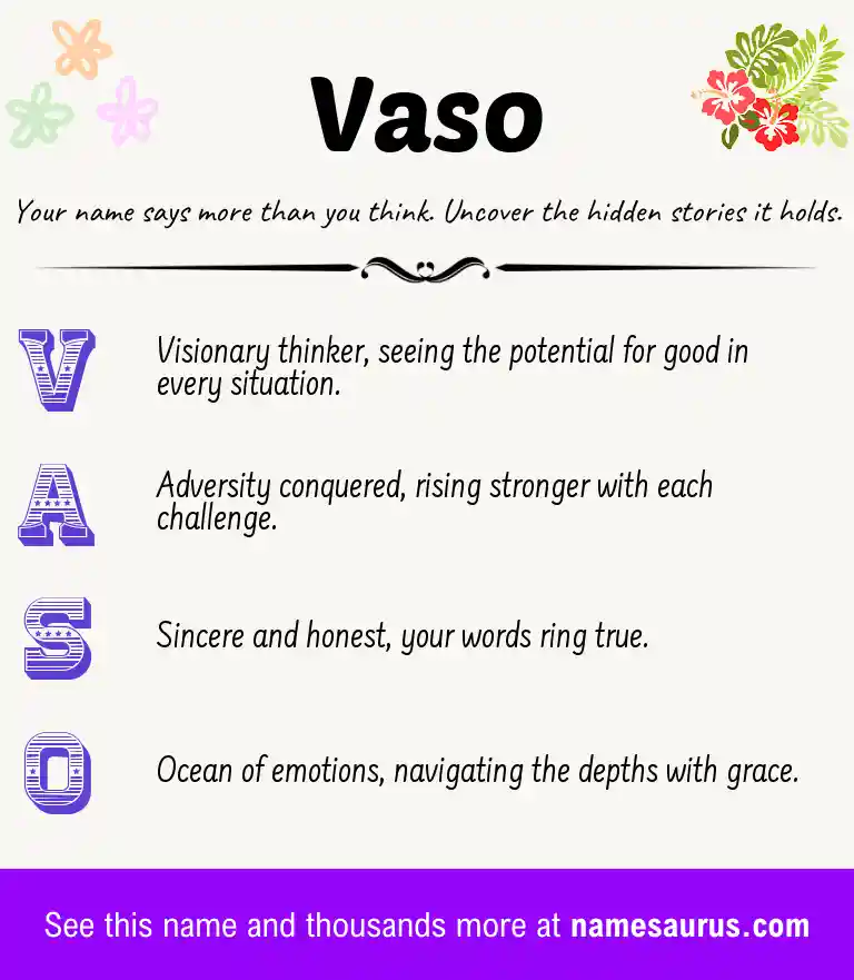 Acrostic poem about Vaso.