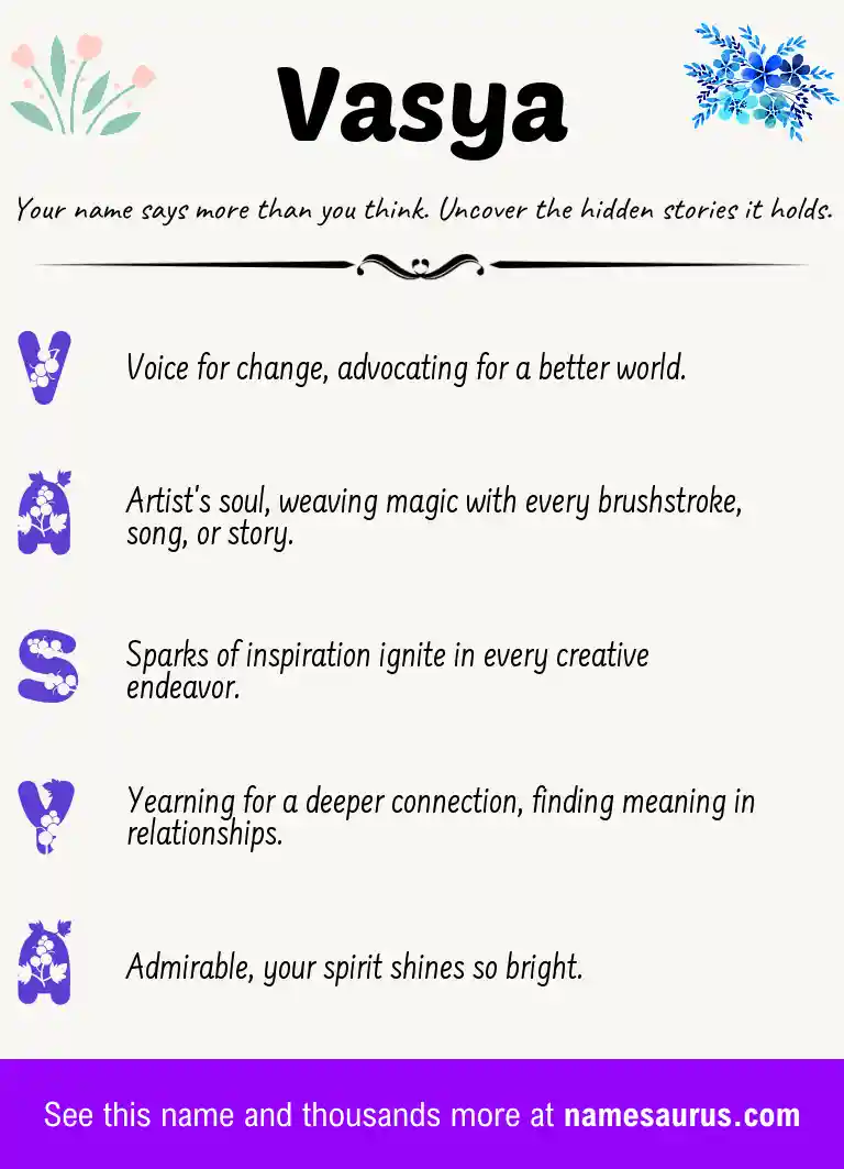 Acrostic poem about Vasya.