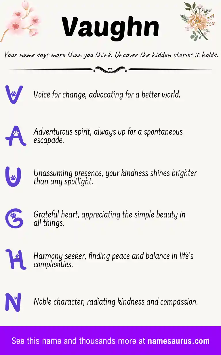 Acrostic poem about Vaughn.