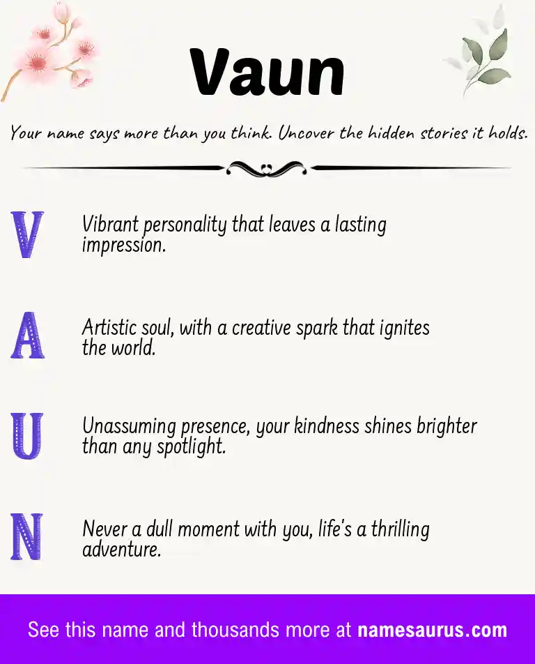 Acrostic poem about Vaun.